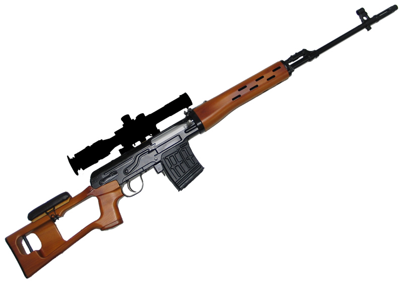 Rifles Model SVD Dragunov sniper rifle on a scale of 1: 4 