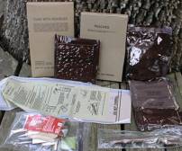 Image: Contents of an American MRE pack. There's enough for ONE meal, not the entire day.