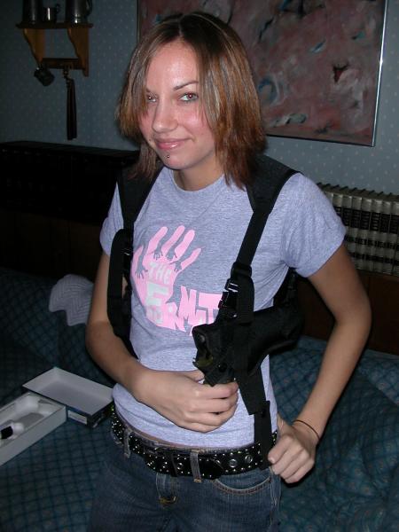 It's always fun to get girls to hold guns :D