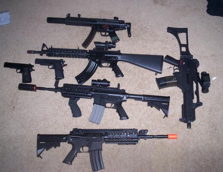 SR47, Jac MP5SD6, CA36c, Full Metal SIG GSR, Colt Delta Elit