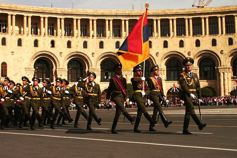 armenian troops in a parade