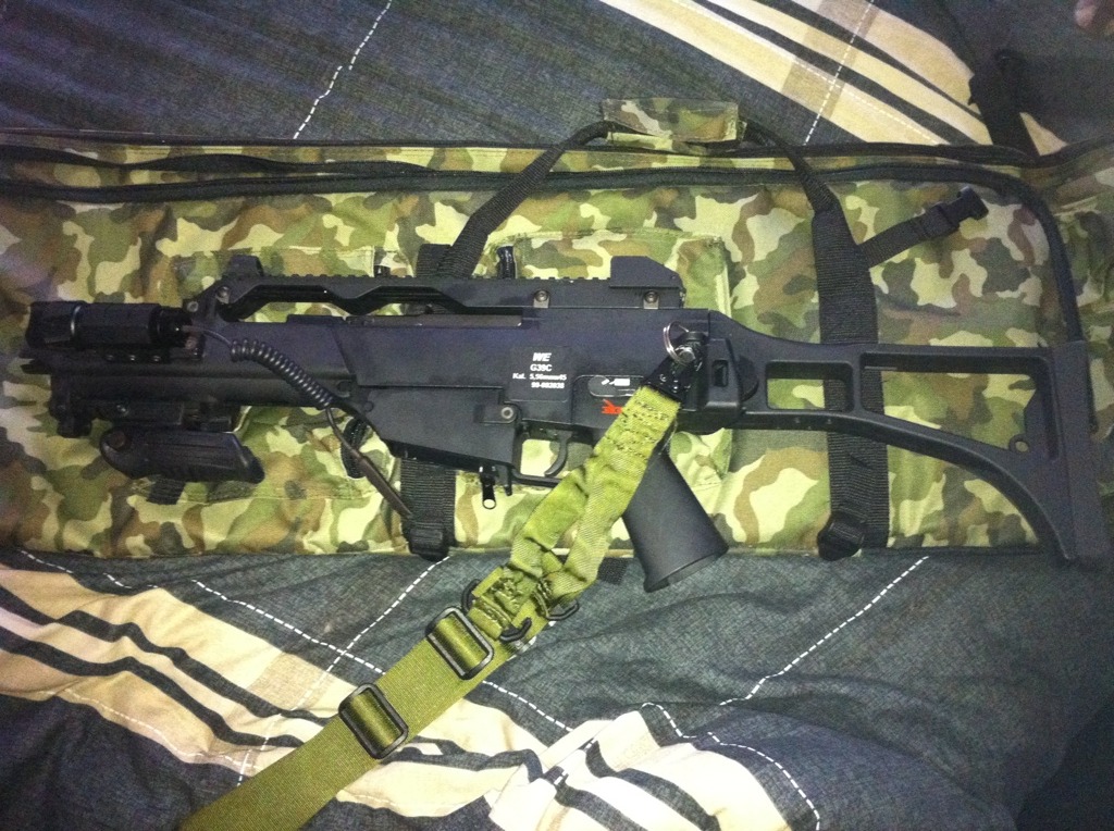 We g39c with fore grip and tac light with pressure switch